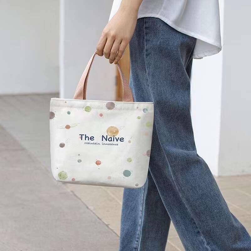 for Women Cartoon Canvas Handbag Small Crossbody Fashion Korean Style Cute Casual Tote Bag