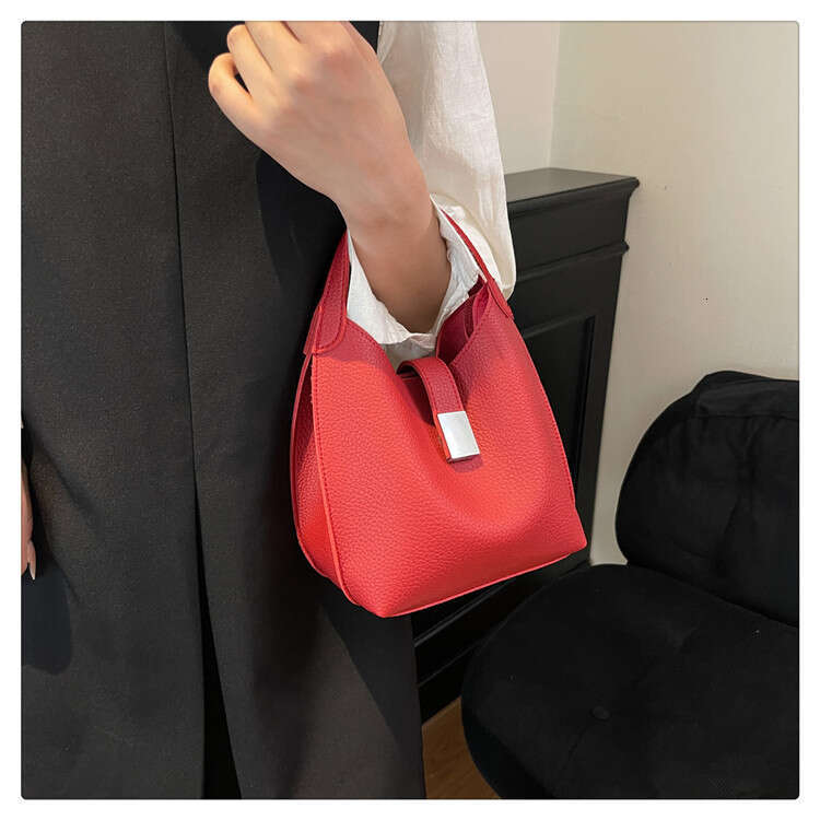 DHpet_wholesale Trendy Korean Style Bucket Bag for Women 2024 Small Crossbody Shoulder Bag PU Leather Handbag with Magnetic Closure