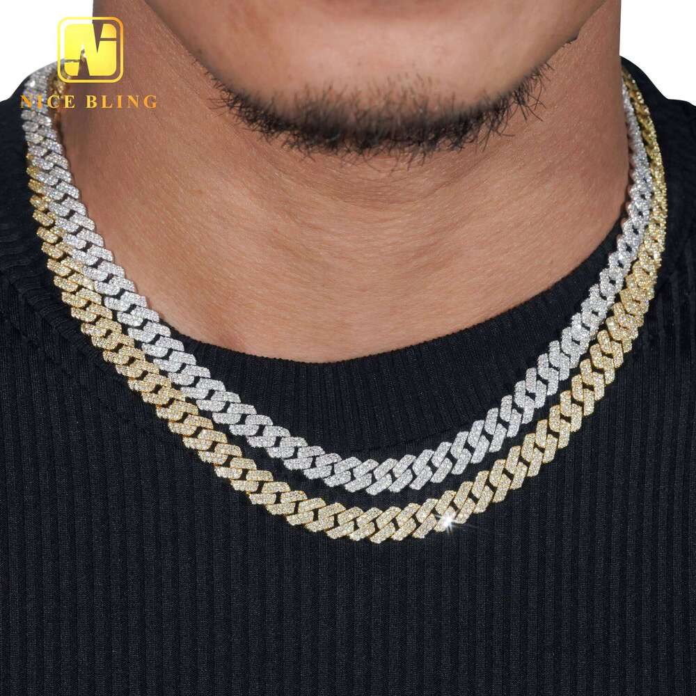 8mm Hip-Hop Style Jewelry - Borosilicate Gemstone - 24K Gold Chain Set with Ice Crystal Cuban Link