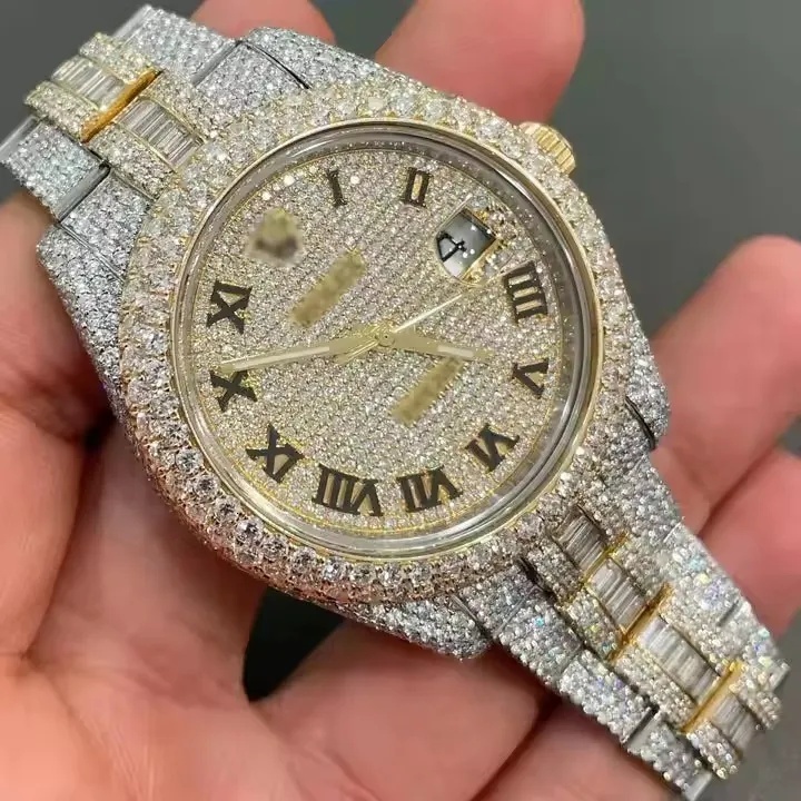VVS Top Quality Automatic Mechanical Iced Out Women Designer Men Moissanite Pass Dia Watches Free delivery moissanite watch pass dia test with box 333 a3hjk