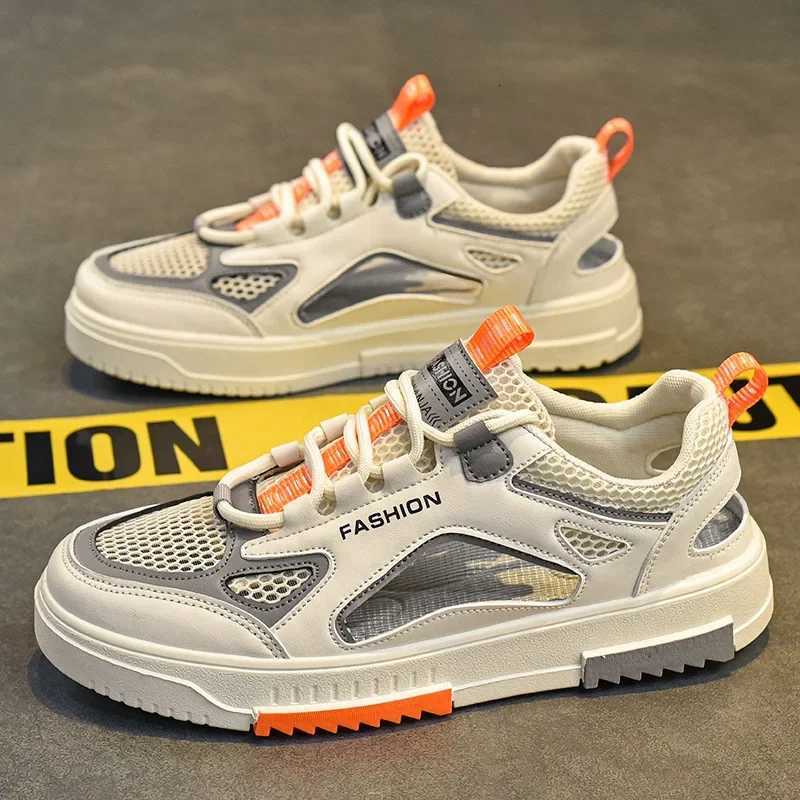 Breathable Mens Vulcanized Shoes Laceups Outdoor Running Shoes Summer New Comfortable Mens Sandals Mesh Casual Sneakers Z250905