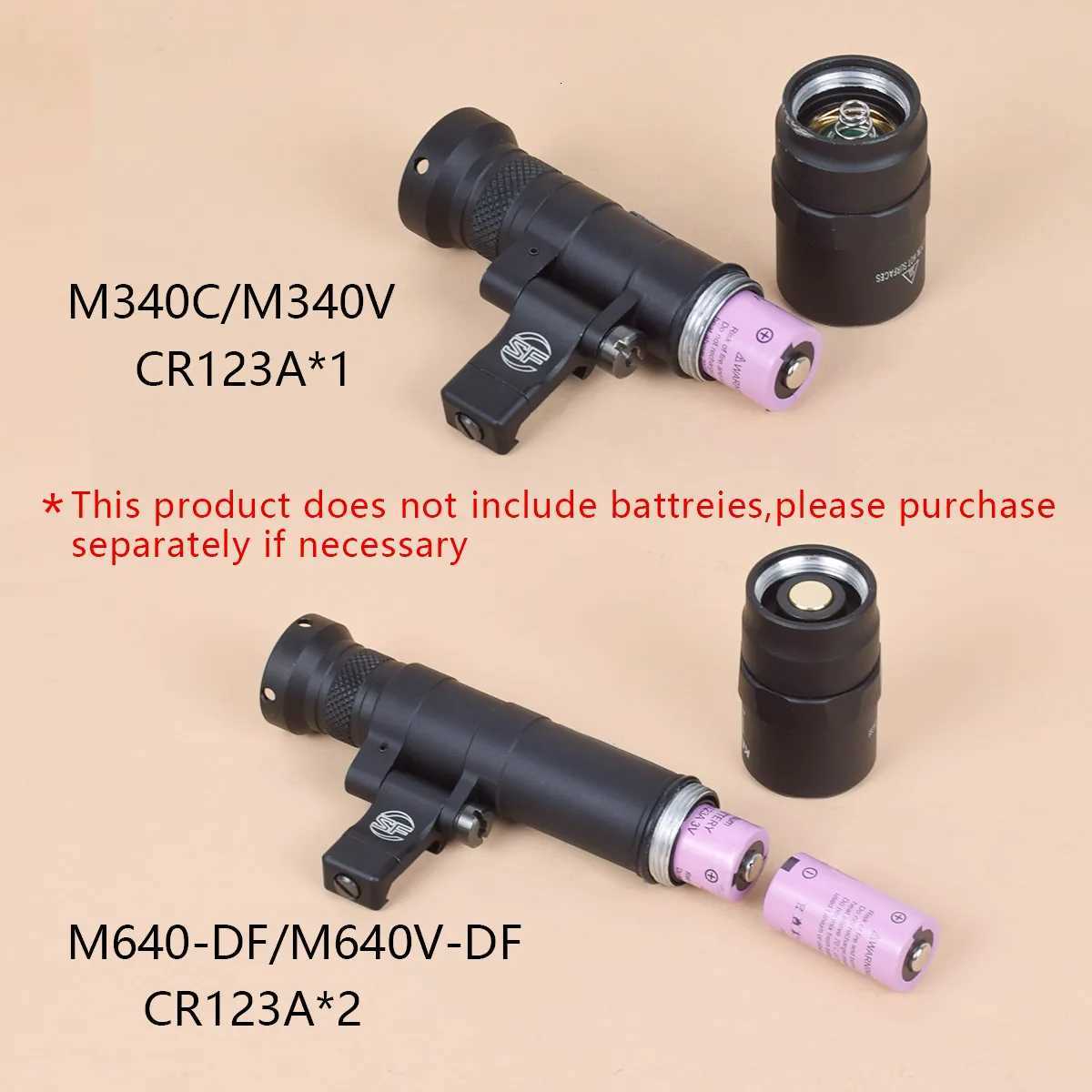 Tactical M340 M640 Strobe Flashlight M340V Led Scout Light 20mm Picatinny Rail with M LOK Mount Airsoft Hunting LampXJ250905