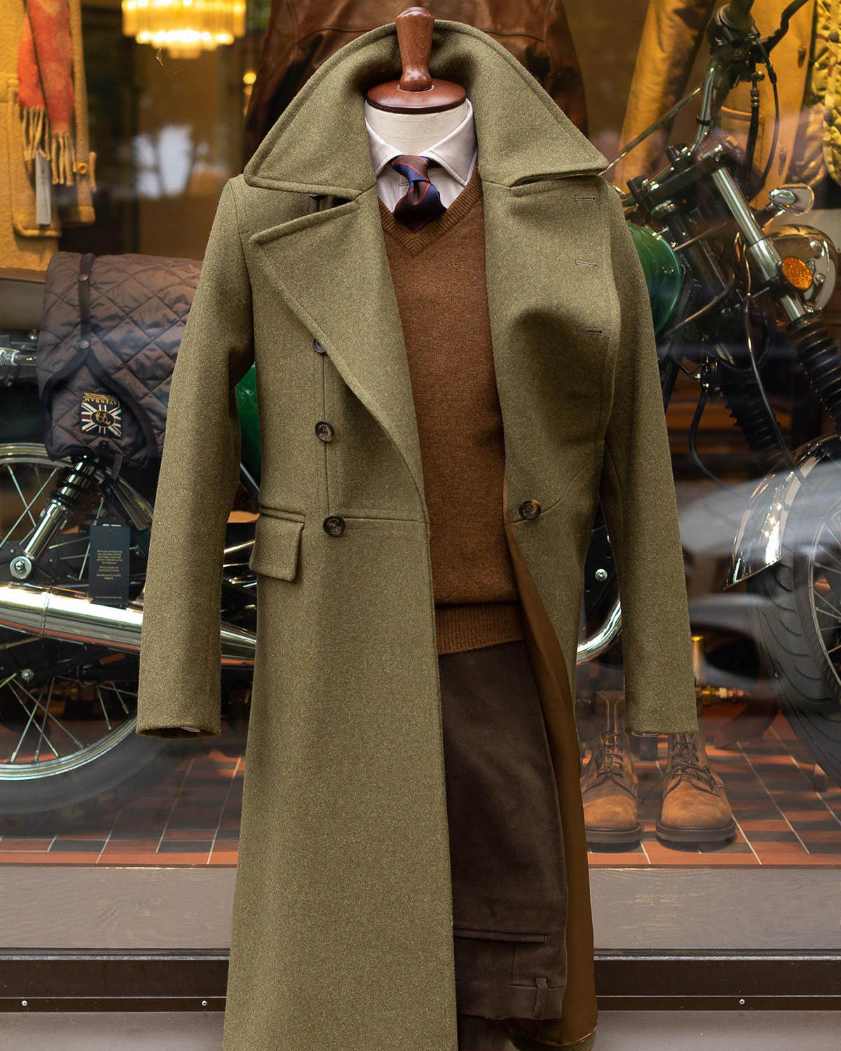 Customized Autumn Winter Men Thick Coat Double Breasted Long Overcoat Business Outdoor Work Jacket Wear