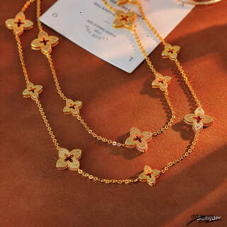 Lucky Clover Necklace Bracelet Earrings Gold Plated Chain ddmydec Jewelry Set For Women Lightweight Elegant Gift 3Pcs ddmydec