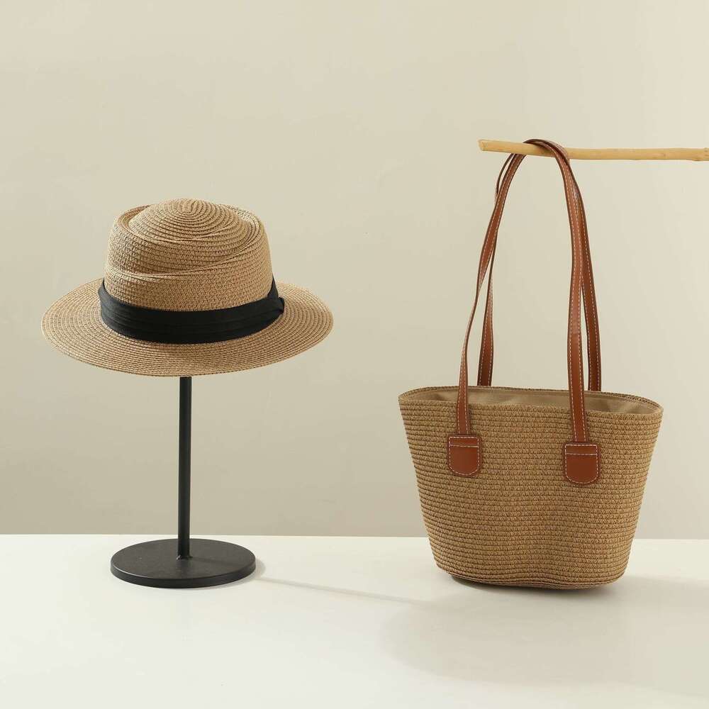 for Women Summer Beach Tote Large Capacity Woven Shoulder Rattan Straw Basket Bucket Bag Trendy
