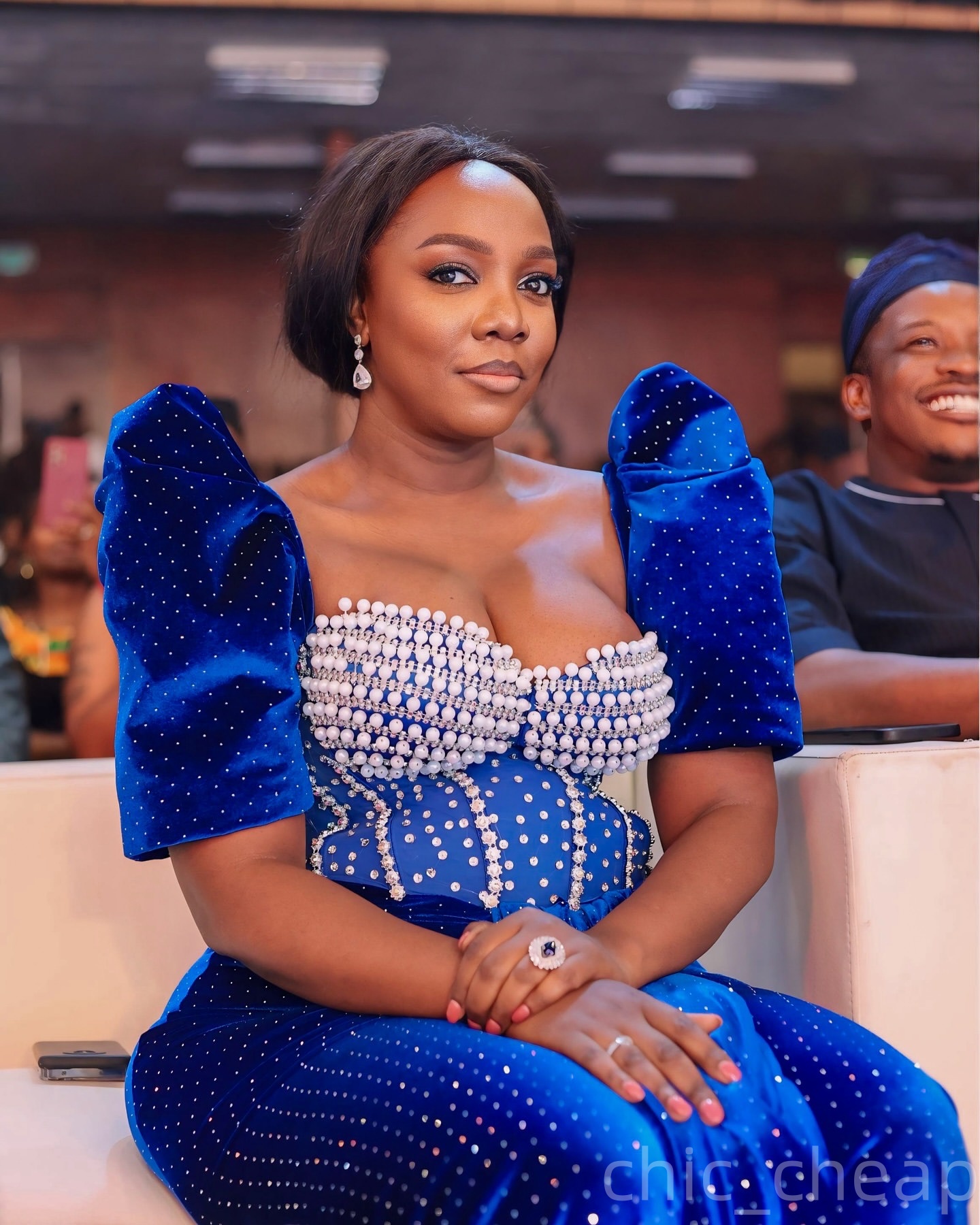 Aso Ebi Royal Blue Mermaid Prom Dresses 2025 Pearls Crystals Velvet Evening Formal Party Second Birthday Engagement Gowns Plus Size Dress For Special 