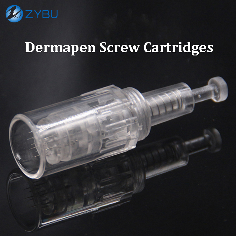 Screw Needles Cartridges Round Nano 9pin 12pin 24pin 36pin 42 Pins MTS Tip Derma Skin Pen Micro Tattoo Needles Meso Therapy Microneedling Dermapen Acc