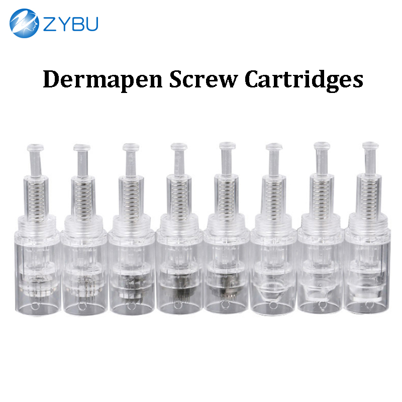 Nano-Round 5D & 3D Silicon Stamps Skin Care Treatment MTS Tip Dermapen Needle Screw Cartridges 9 12 24 36 42 Pins Microneedling