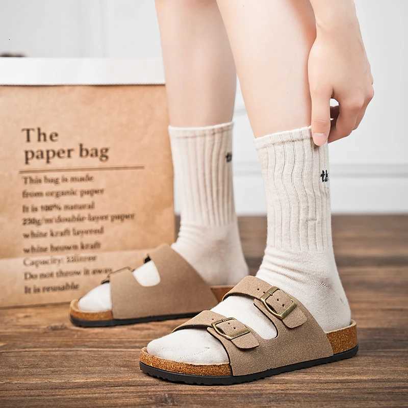 Mens Slippers Arch Support Slipon Suede Shoe Crestar Cork Footbed Arizona Sandals for Women Solid Color Double Button Slippers W250905