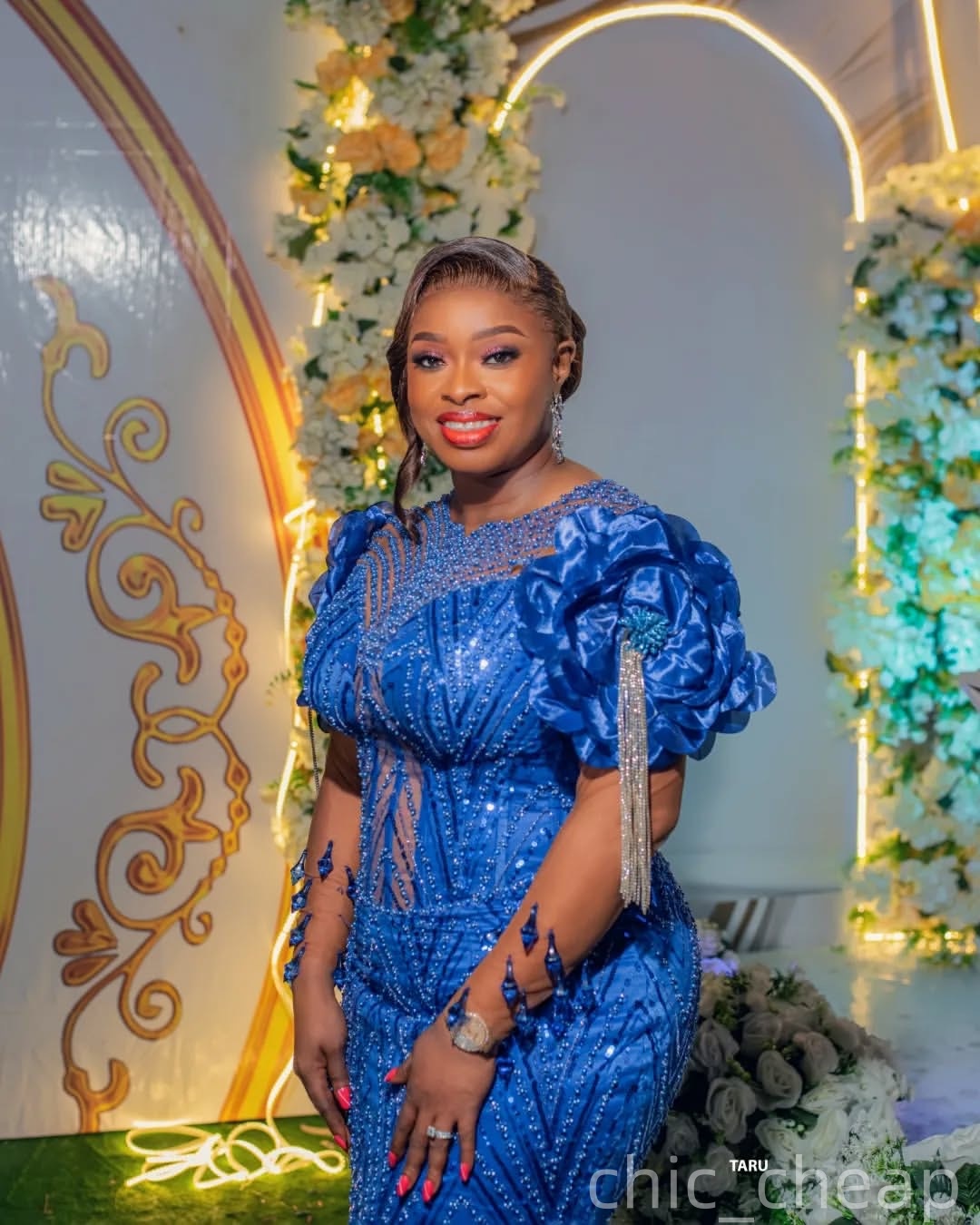 Aso Ebi Mermaid Royal Blue Prom Dresses 2025 Crystals Flowers Sequined Evening Formal Party Second Birthday Engagement Gowns Plus Size Dress For Speci