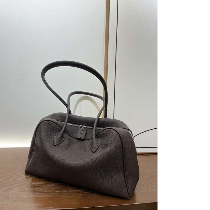 Women Bag Fashion Bag Leather Bag Korean Style Niche Design Top Layer Cowhide Boston Commuter Shoulder Bag