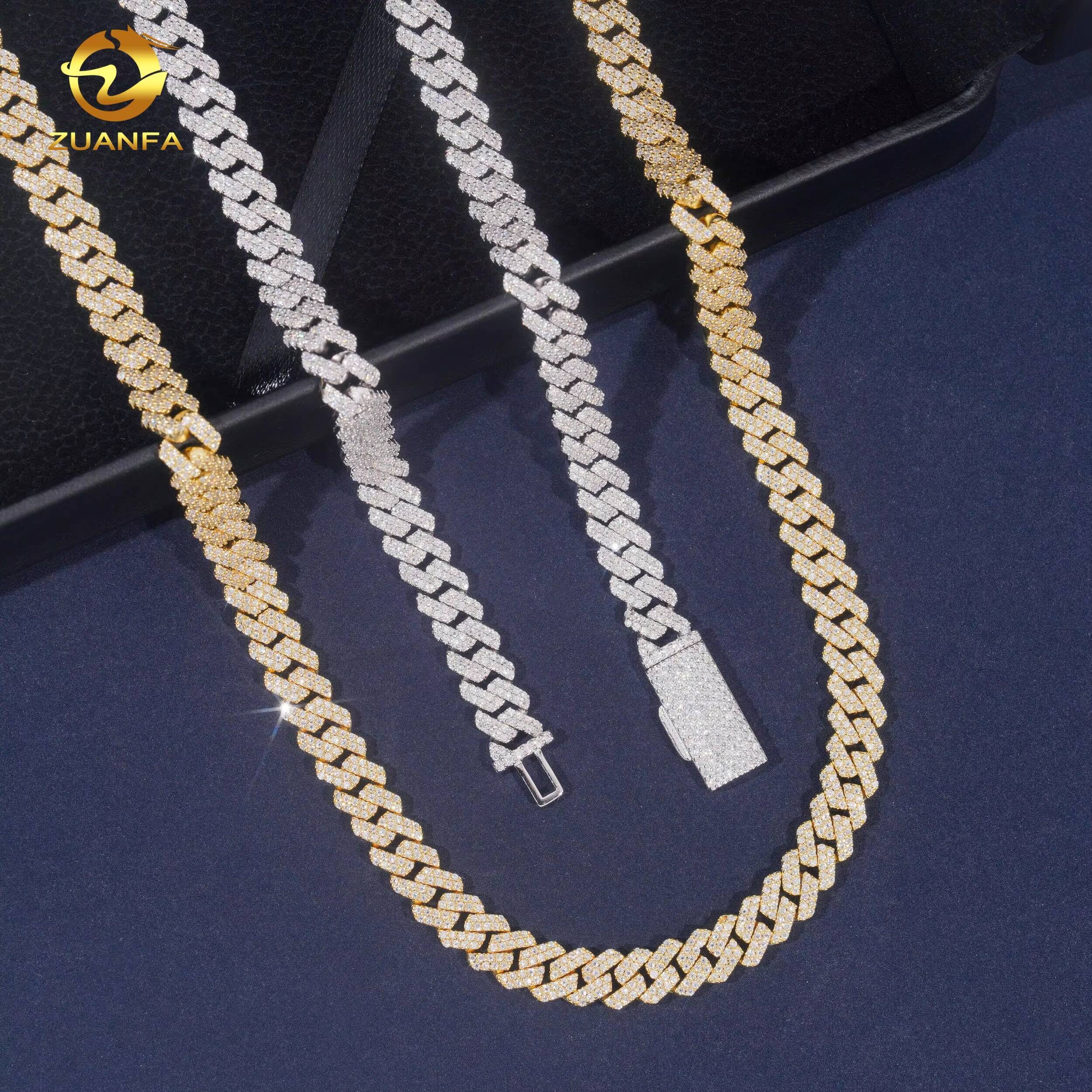 8mm Hip Hop Custom Jewelry VVS Moissanite Cuban Link Chain Necklace 925 Sterling Sliver Diamond Iced Out Necklace Bracelet