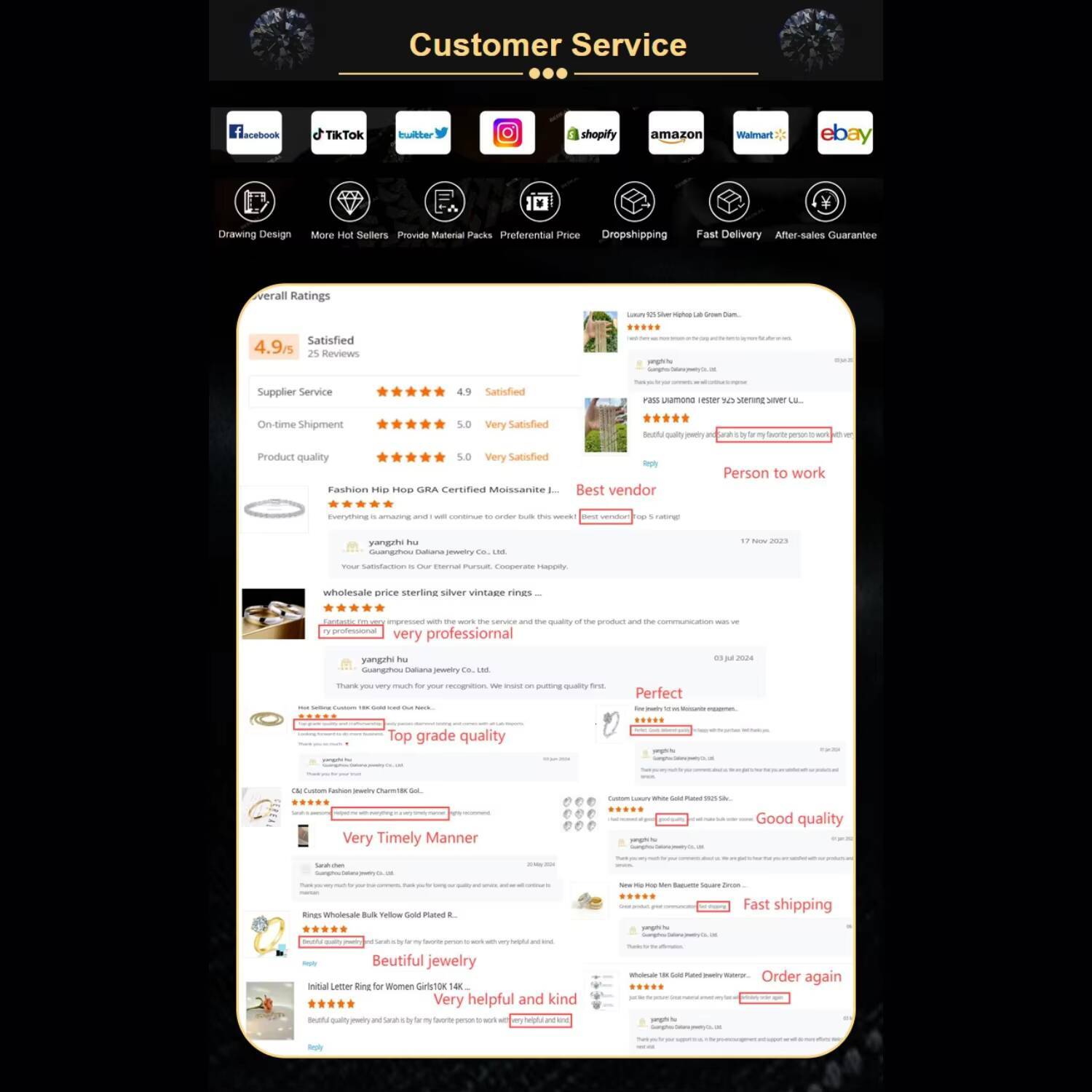 Designer bracelet Trendy Rapper Jewelry Hip Hop Bracelet Gold Plated Moissanite Diamond 925 Silver Infinity Men Four Leaf Clover Bracelet