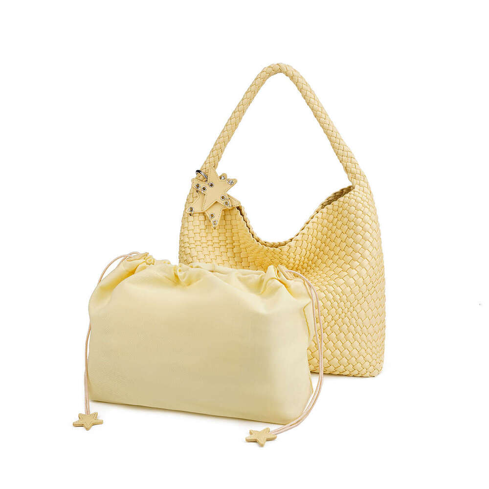 DHEssentials 2025 Spring Woven Tote Women's Large Capacity Crossbody Underarm Bag Retro Style Black Silver Champagne Gold