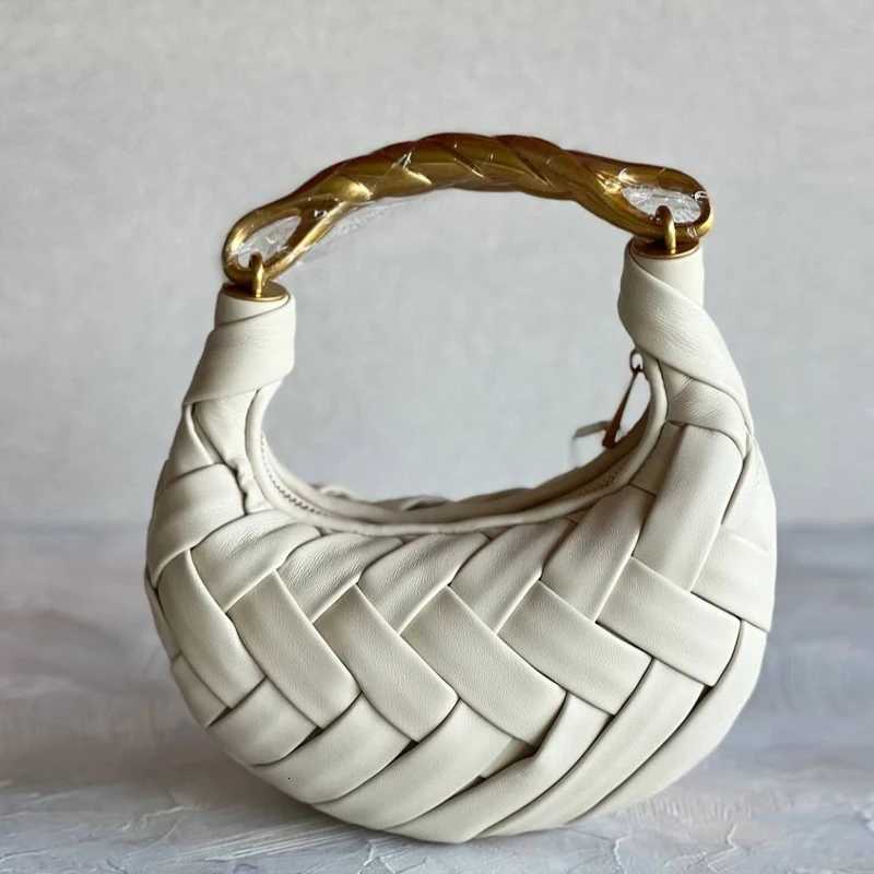 Classic Half Moon Bags For Women Designer Handbag And Purse 2025 New In PU Metal Top Handle Cross Braided Wrist Shoulder Z250903