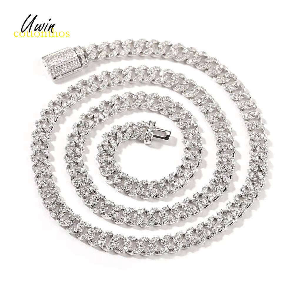 Fine 6MM Cuban Link Chain Sterling Sier Moissanite Hiphop Jewelry Women Men Necklace Bracelet Wedding Religious