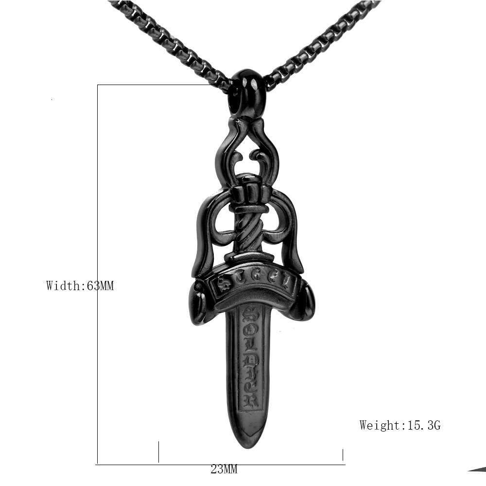 Xinjingda Jewelry Cross Fashion Trend Sword Pendant Necklace Punk Hip Hop Trendy Brand