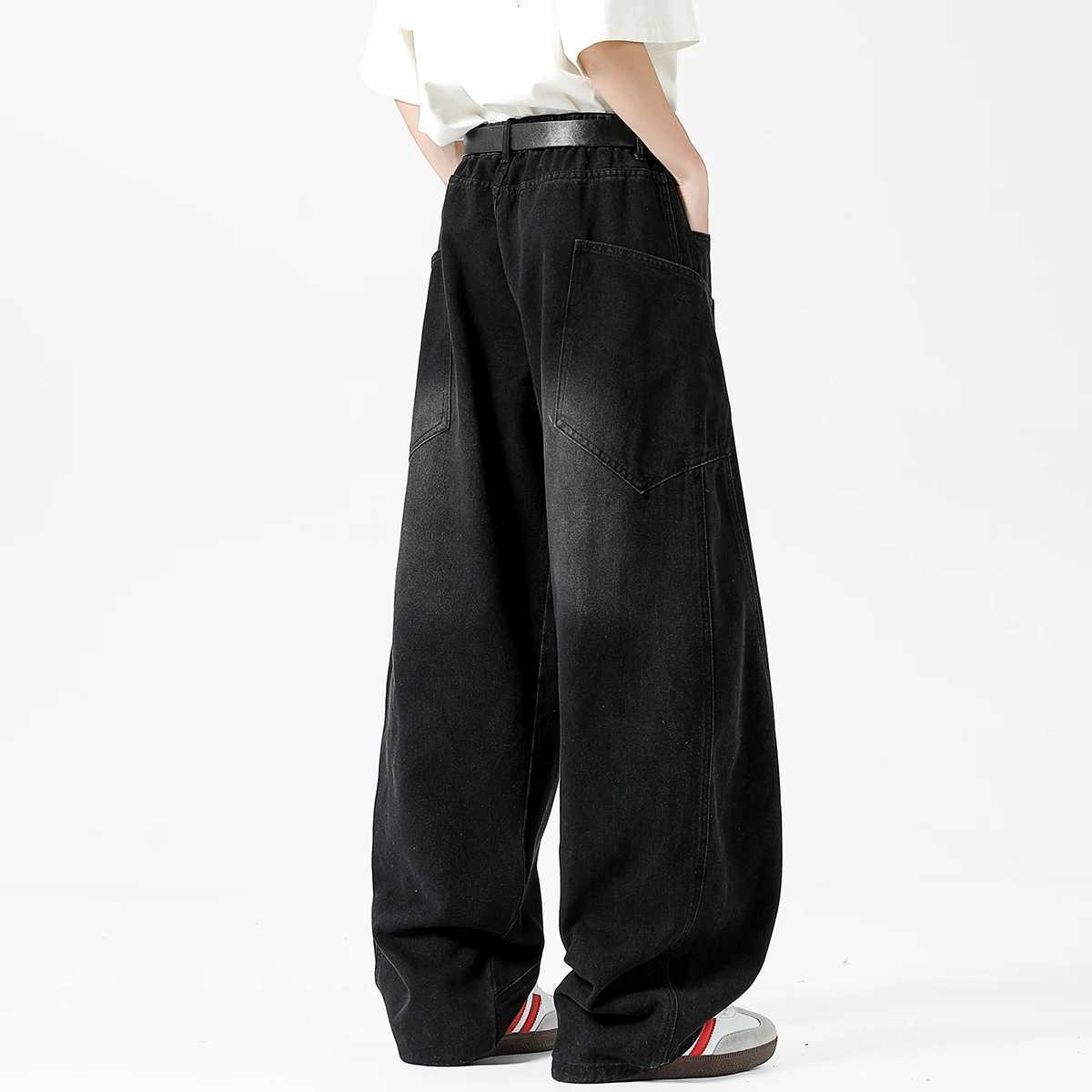 Fashion Mens Bgaay Jeans Nostalgic Vintage American Loose Oversized Denim Trousers Y2k Streetwear Wideleg Pants Size S3XL W250905