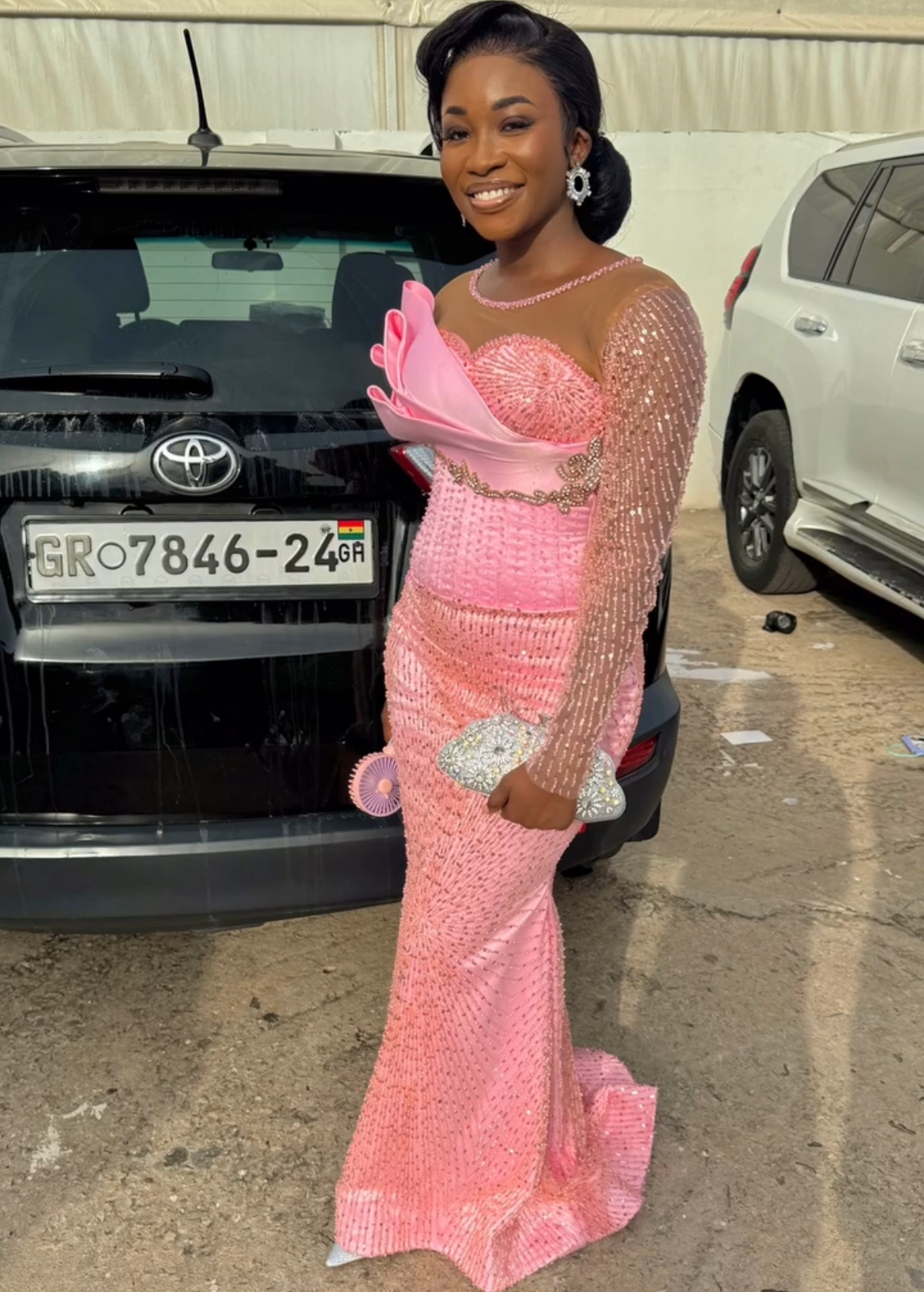 Aso Ebi Mermaid Pink Prom Dresses 2025 Beaded Sheer Neck Full Sleeves Evening Formal Party Second Birthday Engagement Gowns Plus Size Dress For Specia