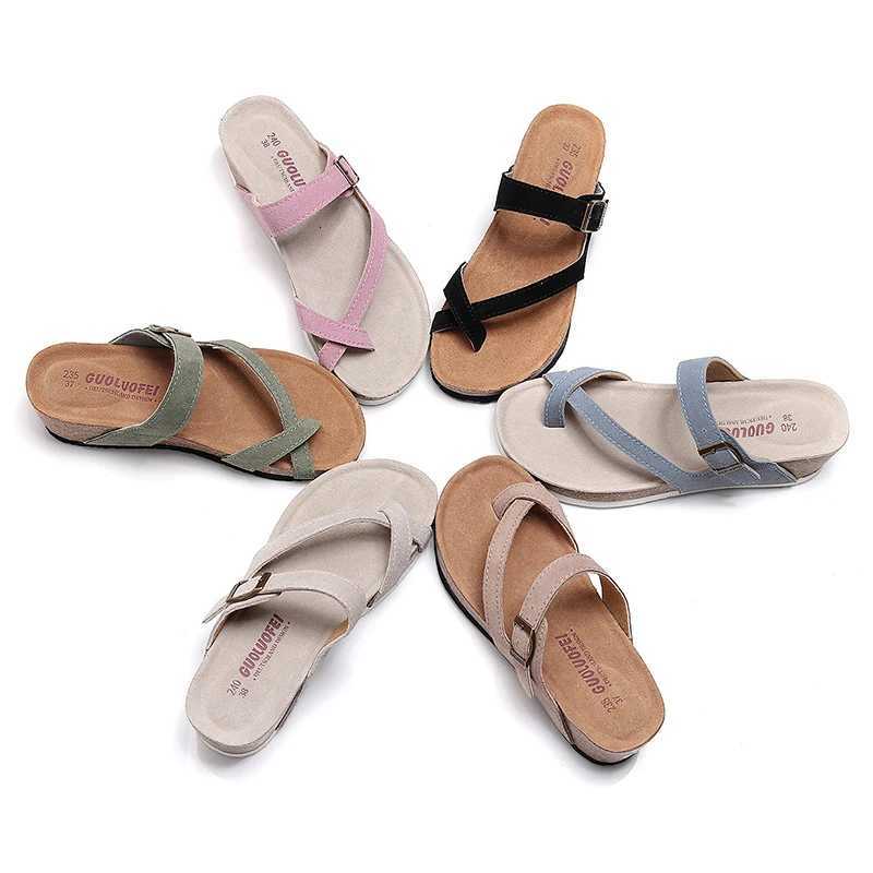 New Summer Women Wedge Beach Slipper Shoe Casual Cork Med Heel Outdoor Clogs Flip Flops Footwear W250905