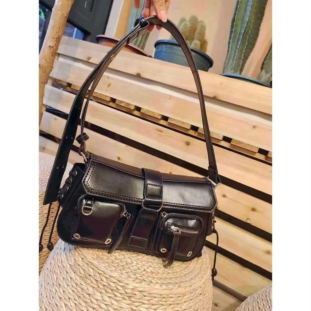 JIAERDI Vintage Y2k Handbags Women 2023 Hot s Harajuku Pockets Solid Shoulder Bag Female Causal Black Underarm Bag Z250903