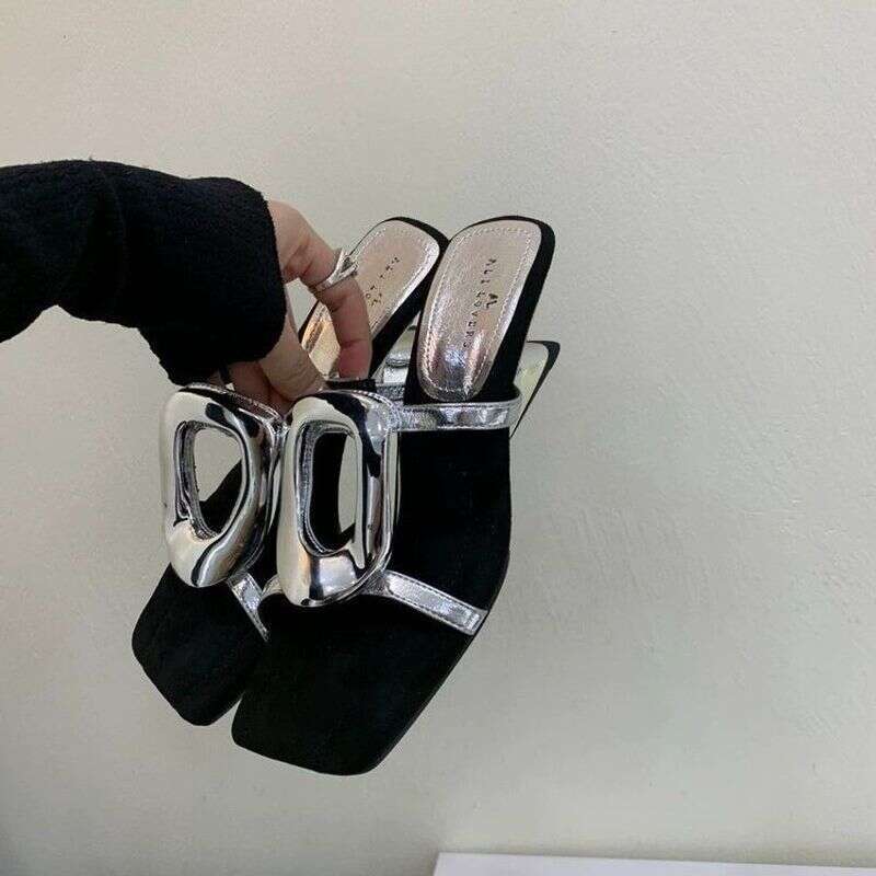 Summer New Fashion Shaped High Heel Women's Sandals Slippers Fashionable Hundred Wear Comfortable