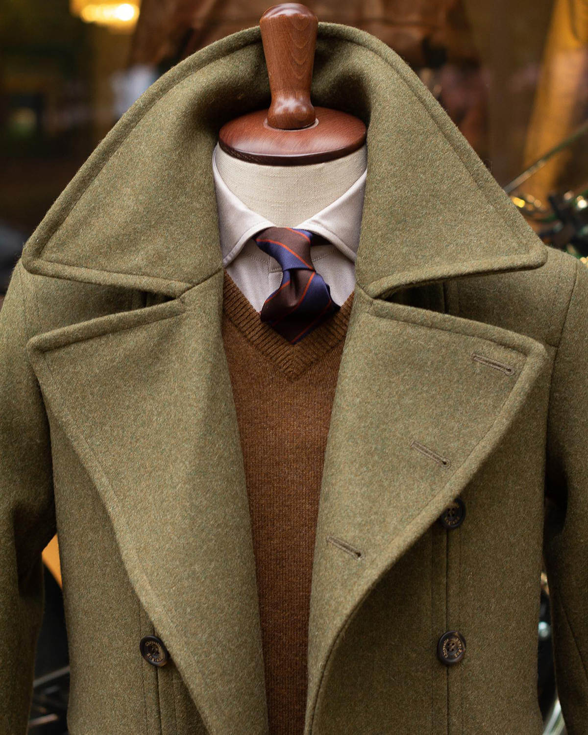 Customized Autumn Winter Men Thick Coat Double Breasted Long Overcoat Business Outdoor Work Jacket Wear