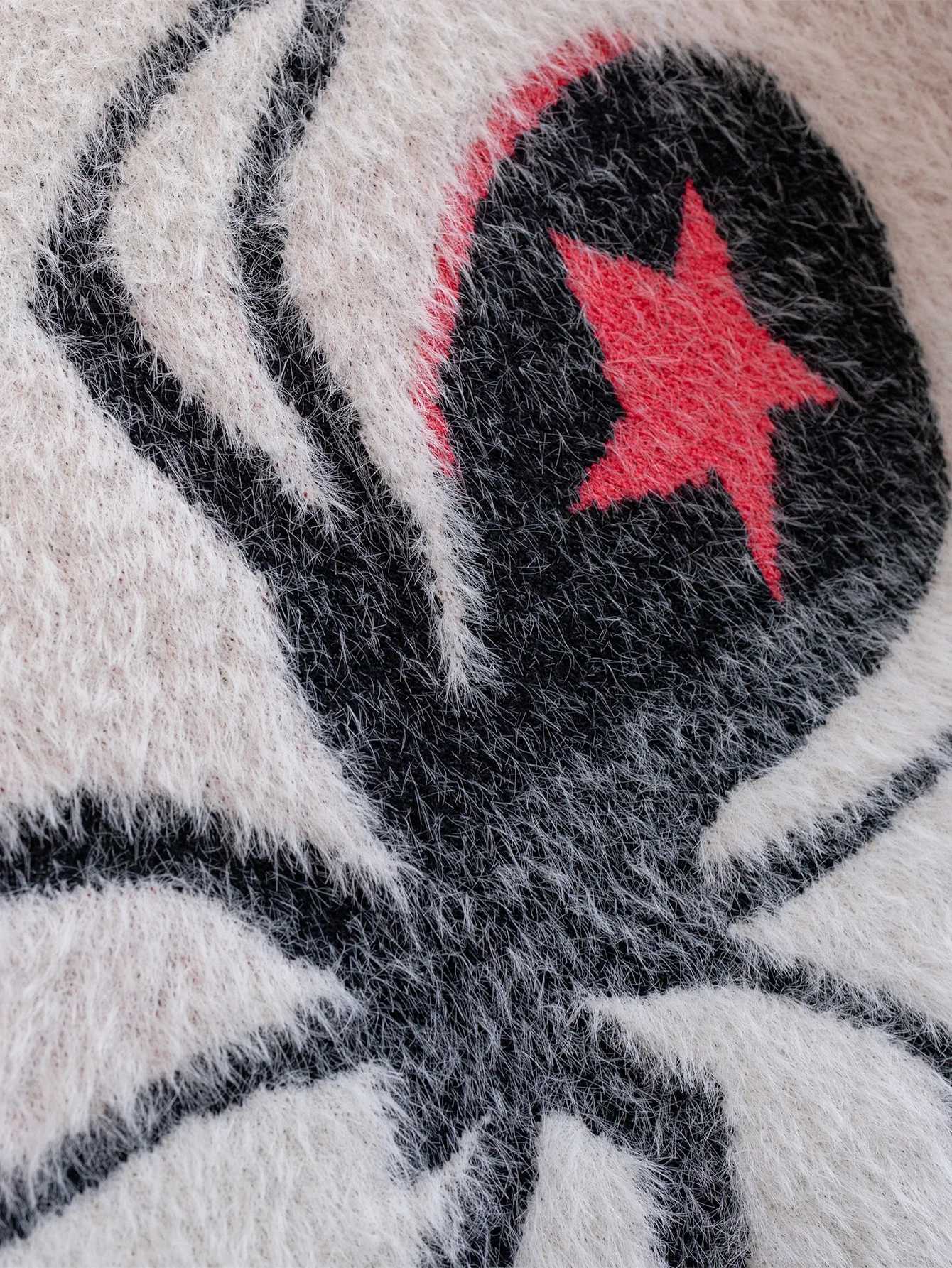 street style five pointed star spider imitation mink fur sweater knitted pullover suitable for Halloween in spring autumn Z250905