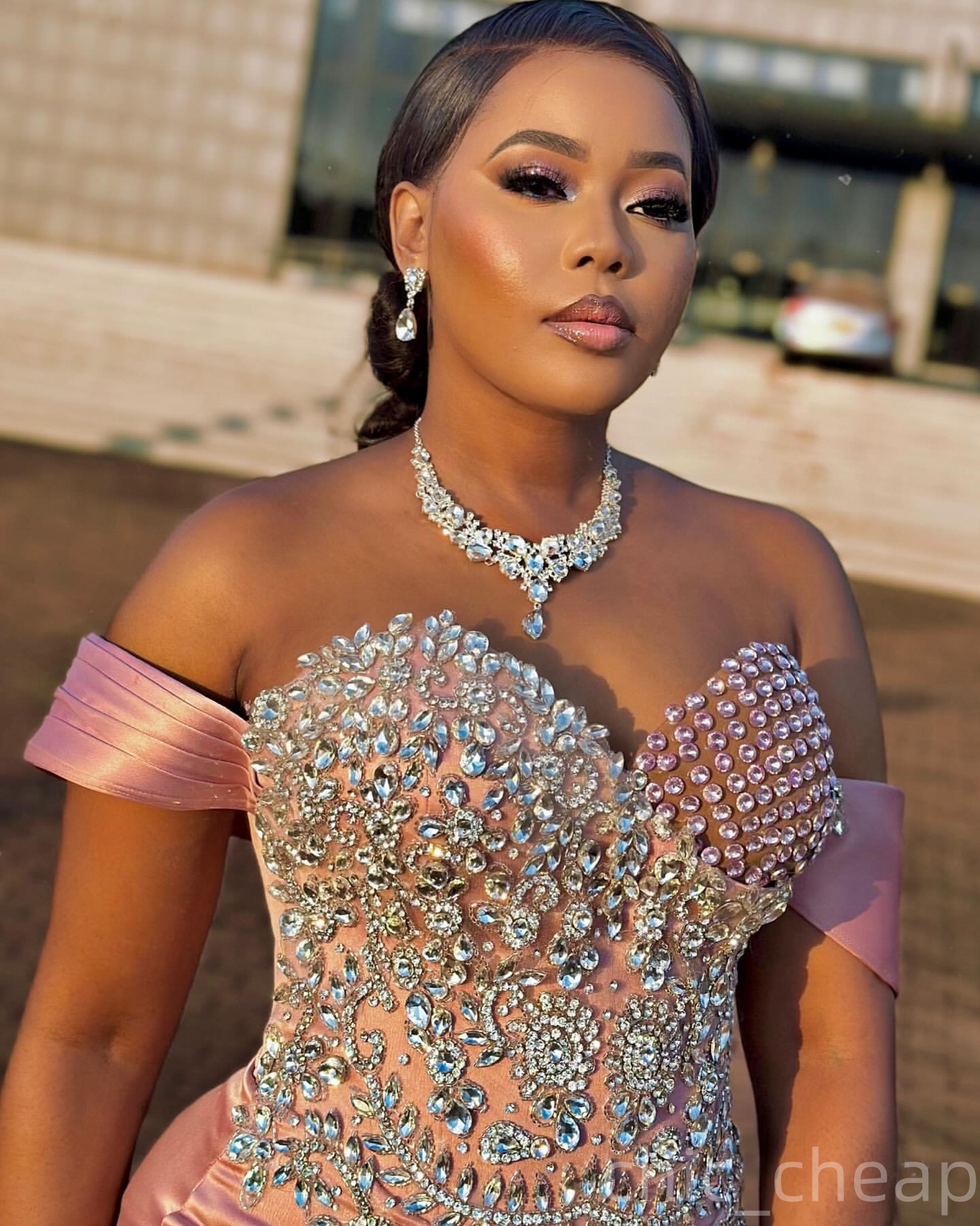 Aso Ebi Mermaid Pink Prom Dresses 2025 Beaded Crystals Satin Sweetheart Evening Formal Party Second Birthday Engagement Gowns Plus Size Dress For Spec