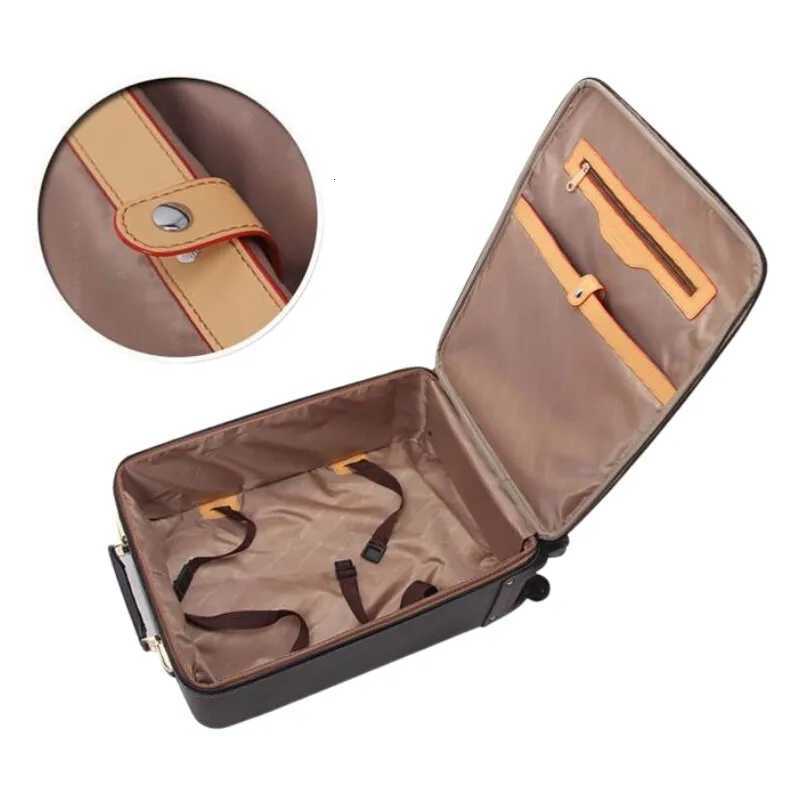 Genuine Leather Suitcase Trolley Men Carry On Luggage with 4 Spinner Wheels Business Travel Suitcase Z250905