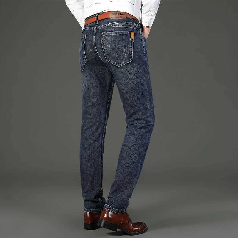 WTHINLEE Men Fashion Jeans Autumn Stretch Comfortable Denim Trousers Business Casual Classic Straight Male Pants Brand Clothing W250905