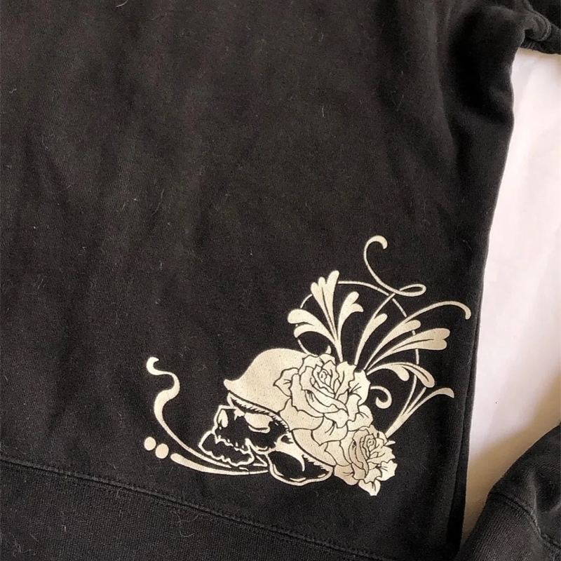 Hoodies Women 2000s Clothes Y2k Vintage Harajuku Flower Graphic Zipup Hooded Punk Girl High Street Hoodie Casual Sweatshirt 250904