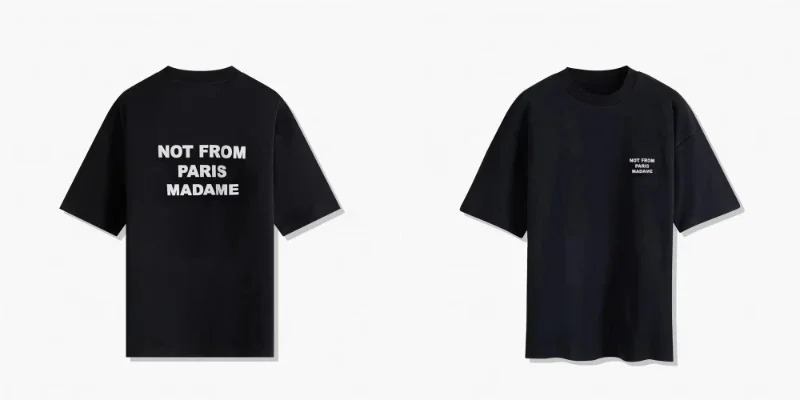 Summer TShirt Slogan Black Not From Paris Cotton Short Sleeve Summer Oversize Tshirt on Top for 250905