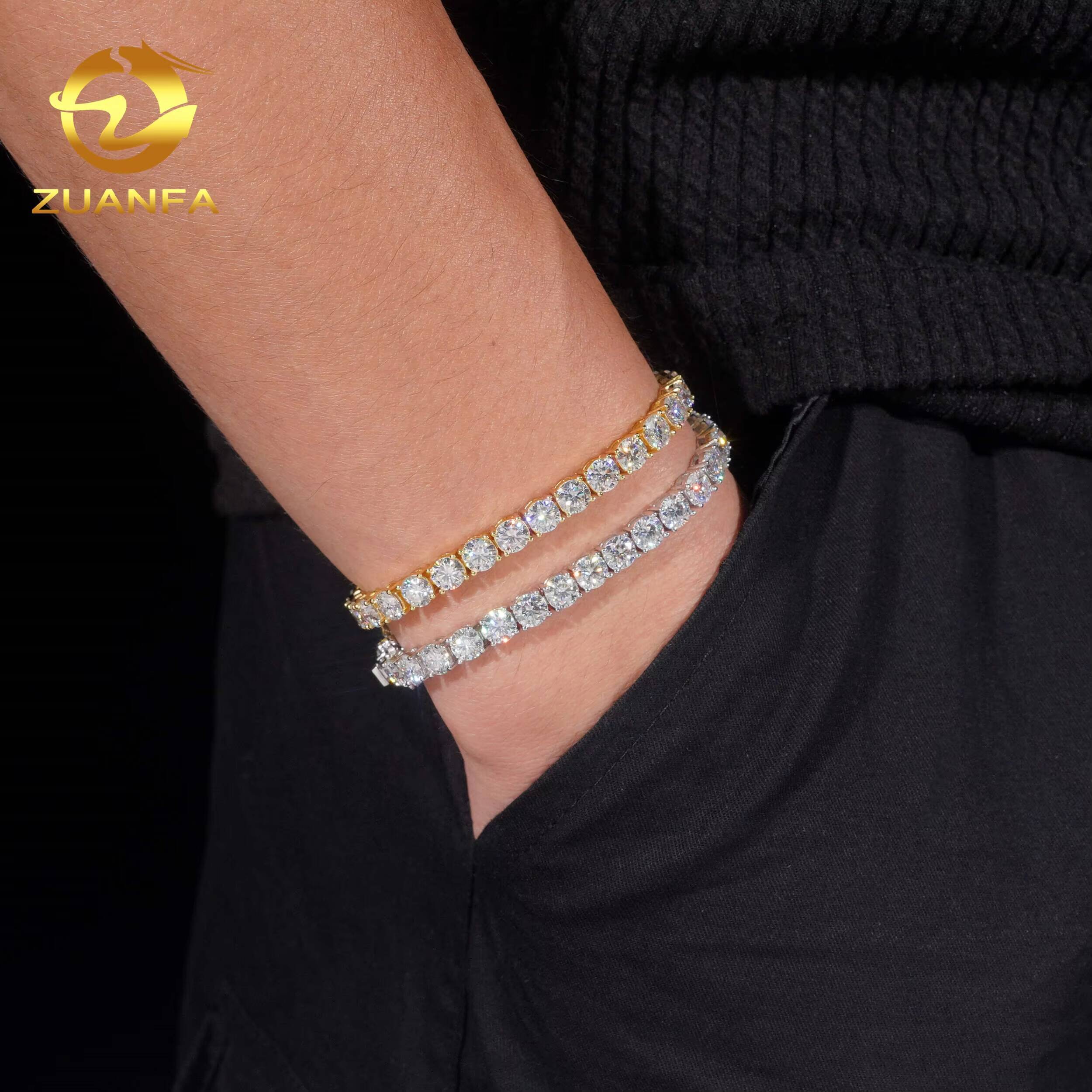 Local Stock Fast Shipping High Quality GRA Certificate Hip Hop 925 Silver 5mm VVS Moissanite Tennis Chains