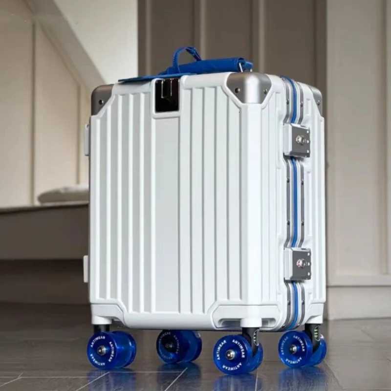 Mini Carryon SuiTCase Boarding 14inch Lightweight Rolling Luggage Travel Trolley Case with Colorful Wheel TSA Lock Z250905