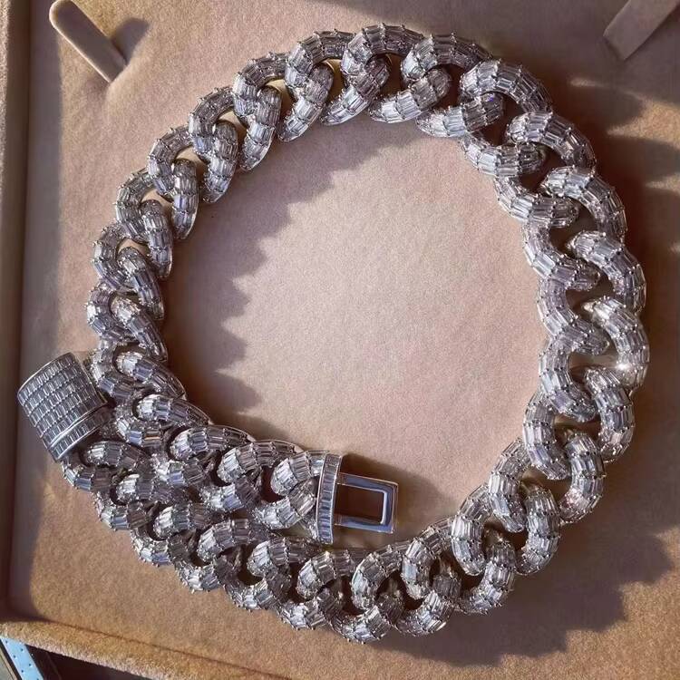 GZYS JEWELRY Wholesale 21MM Men Ice Chains Hip Hop Iced Out Jewelry Cuban Link Chain Diamond