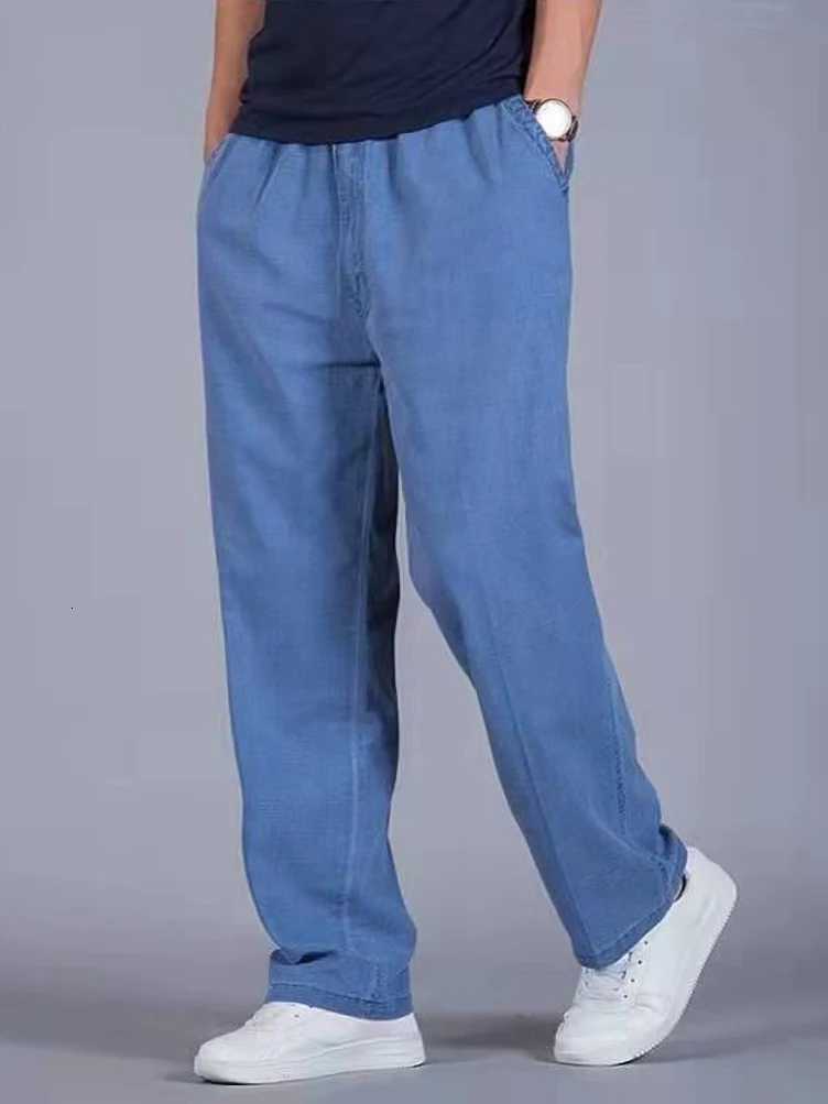 Summer Linen Men Casual Pants Work Wear Office Thin Golf Straight Long Formal Suit Trousers Plus Size 5xl 2024 New W250905