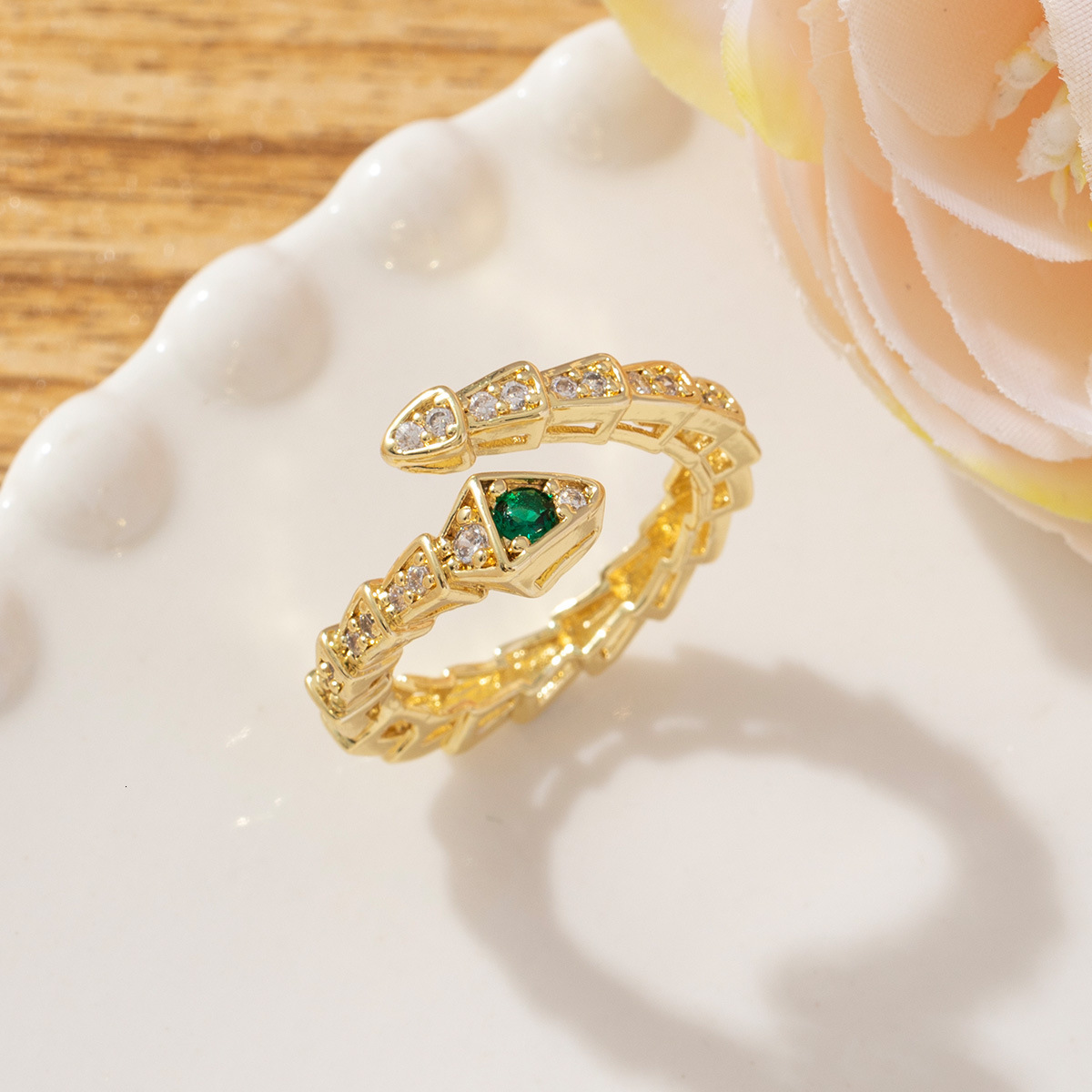 Luxury Brand Designer Jewelry European And American Light Luxury Cool Snake-Shaped Ring For Women, Ins Trend Niche Design Versatile High-End Feel Copp