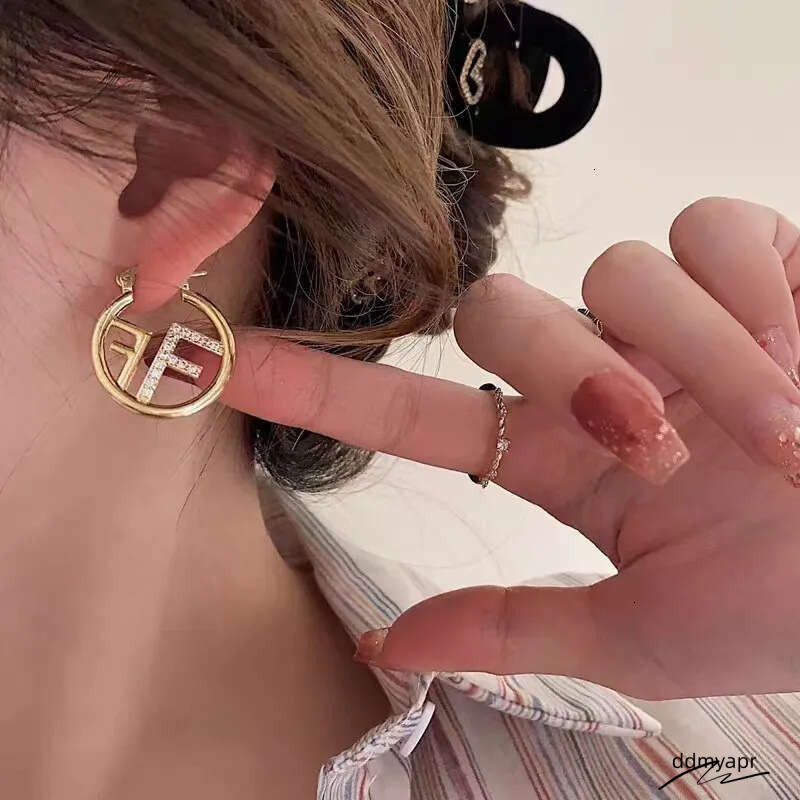 Minimalist 'F' Letter Hoop Earrings - Gold/Sier Geometric Ear ddmydec Cuffs For Women & Men (2025 New Arrival) ddmydec