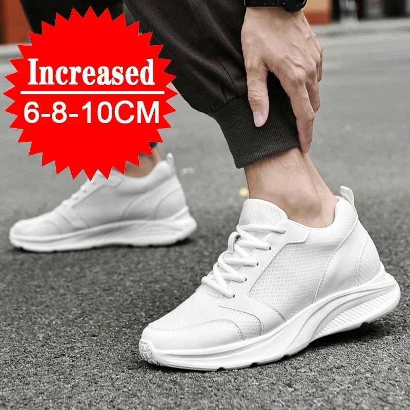 Men Elevator Shoes Height Increase Sneakers Shoes for Men 10cm Sports Casual Shoes Invisible Inner Heightening 8cm White Shoes Z250905
