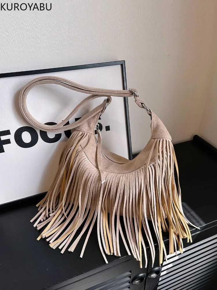 Fashion Vintage Tassel Crossbody Shoulder Bags Women Suede Small Handabg and Purse Female Large Capacity Design Hobos Bag Z250903