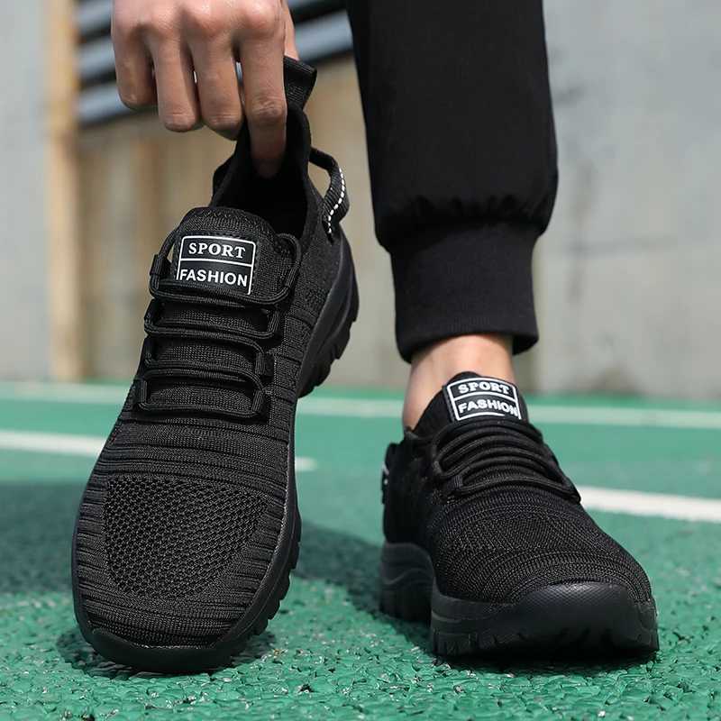 Trendy Mens Outdoor Running Sneakers Breathable Nonslip Comfortable Walking Casual Shoes New Male Footwear Lace Up Flat Shoes Z250905