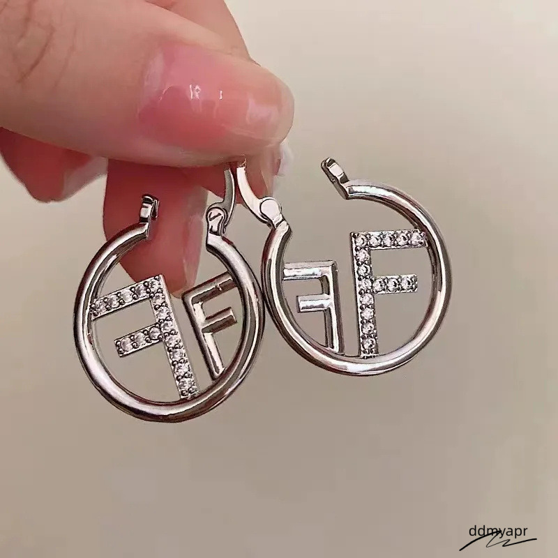 Designer Gold Plated Alphabet Letter Hollow Stud Earring Paved AAA Cubic Zirconia Dia Fashion High-End Jewelry ddmyday Wholesales Drop Shipping