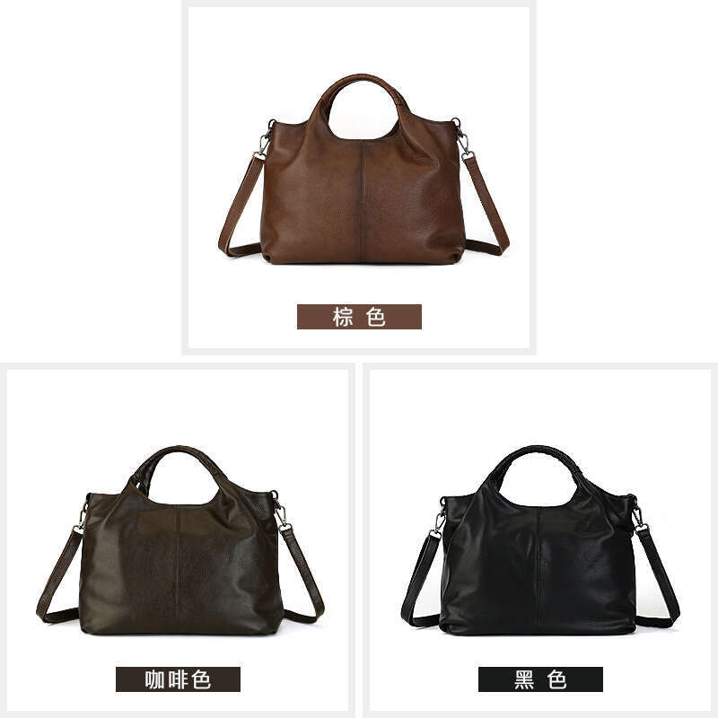 Handbag High-End Genuine Leather Women's Ethnic Style Top Layer Cowhide Large Capacity Tote Bag