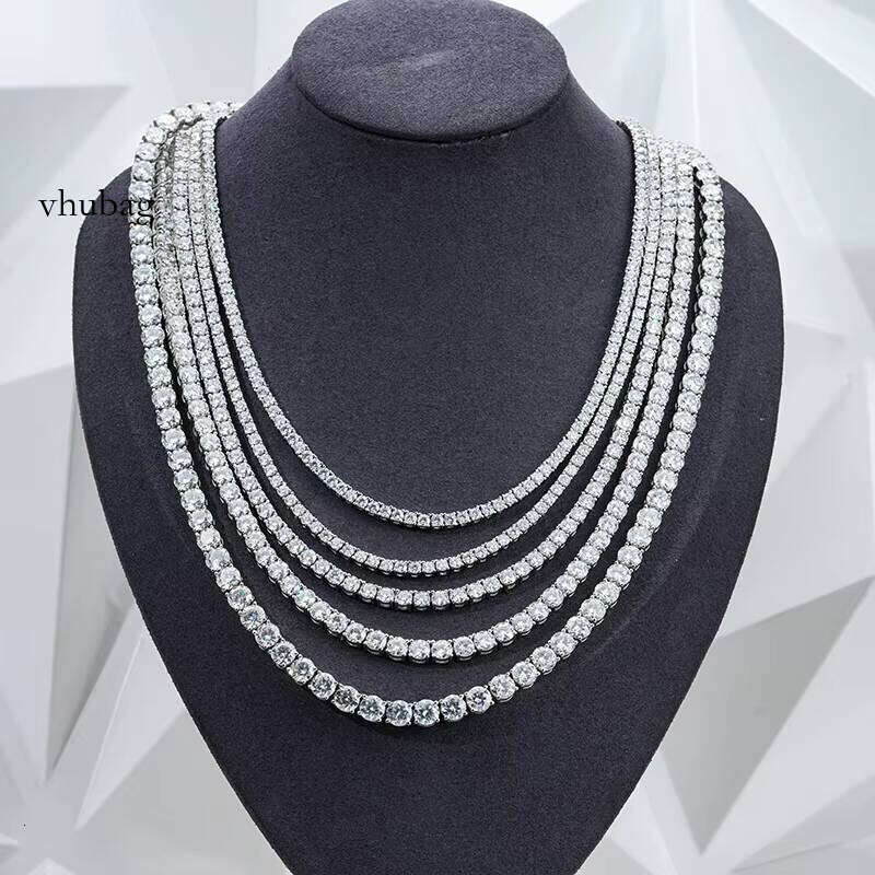 Stargems Wholesale S Sterling Sier Necklace 3mm 4mm 5mm DEF VVS Moissanite Tennis Chain