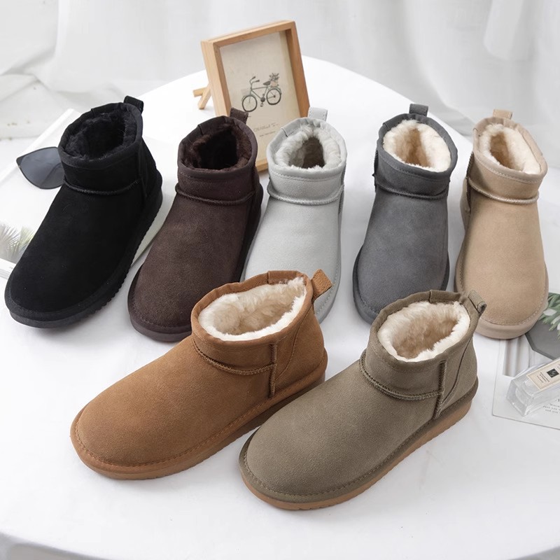 hot free shipping designer shoes Winter fleece warm snow boots outdoor anti slip classic boots size 35-44 black grey