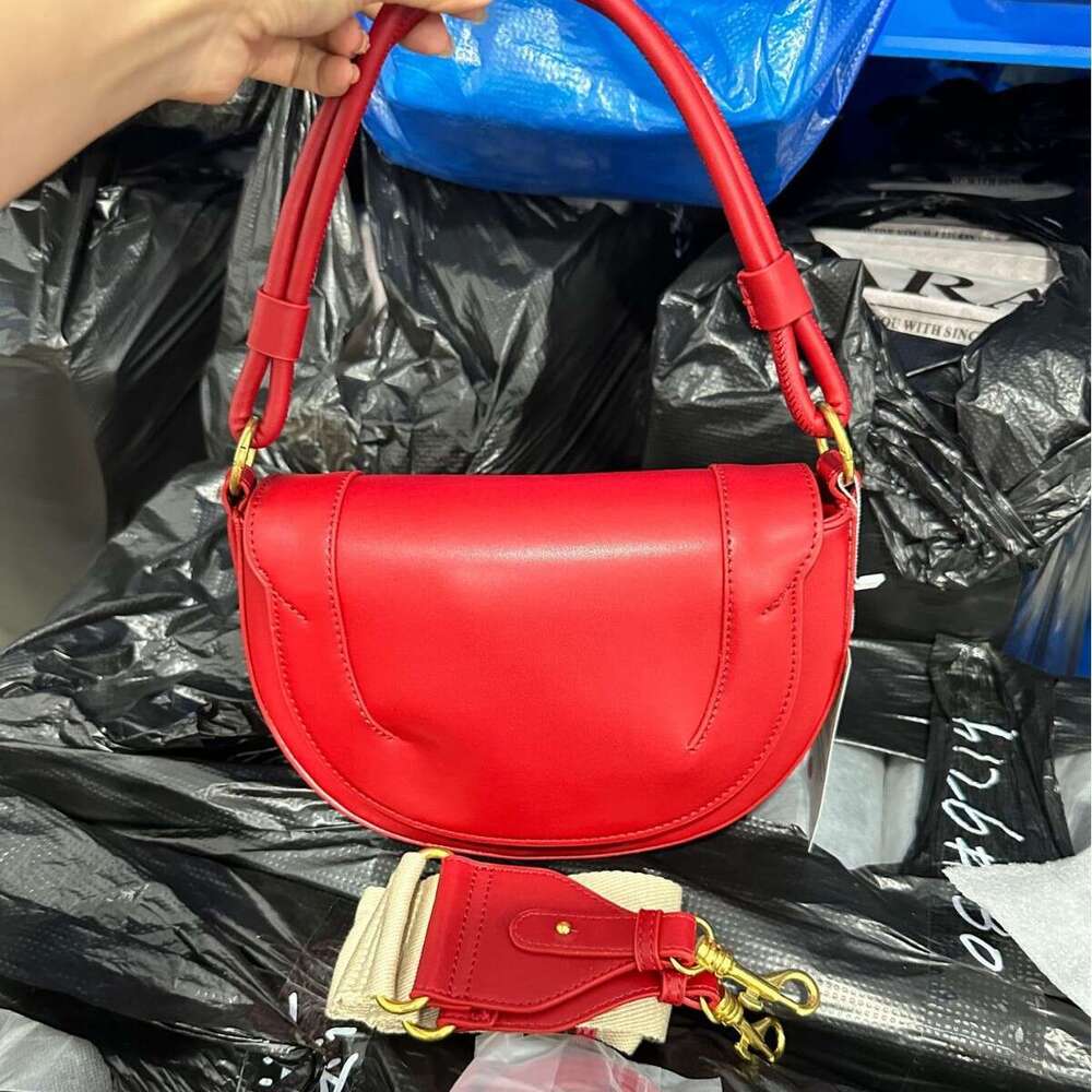 ZR Red Crossbody for Women 2025 Summer New Saddle Color Block Stitching Handbag Flap Bag
