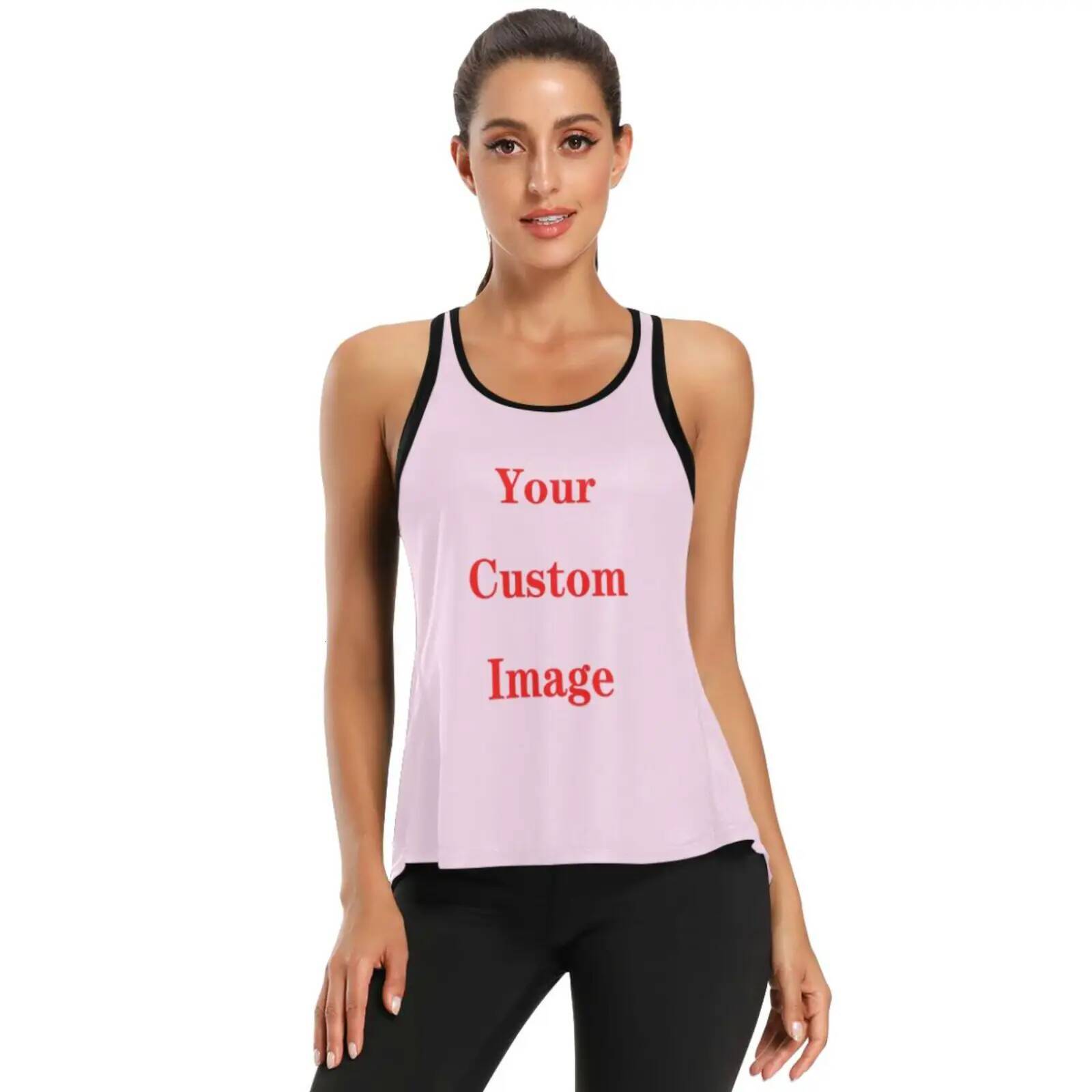 2025 Gym Women's Sports Custom images Backless Shirts Sleeveless Yoga Tops Fiess Running Quick Dry Tank Crop Top