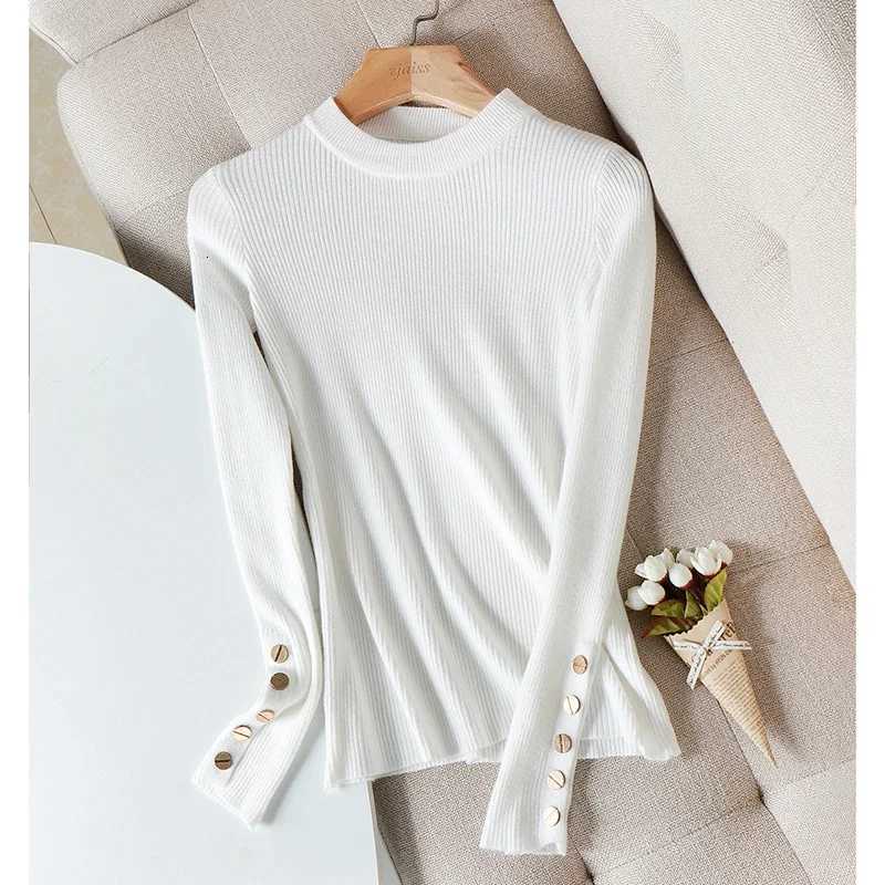 2025 Casual Autumn Winter Women Sweater Pullovers ic Button Long Sve Oneck Sweater Female Slim Knitted Soft Jumper Tops Z250905