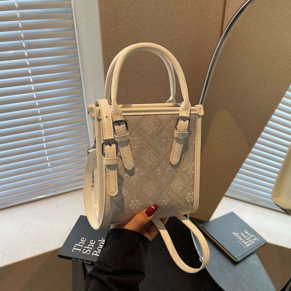 DHEssentials 2025 Women's Chinese Style Square Bag, Wanj Pattern, PU Crossbody Shoulder Handbag, Medium, Summer